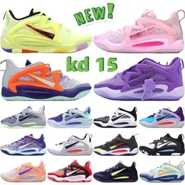 Runningskor KD15 Trainers Men Sneakers Designer Charles Doutit Nightmares Brooklyn Tante Pearl What the Black University Red Gold