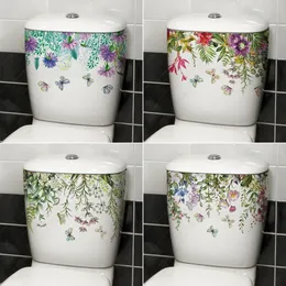 Adesivos de banheiro folhas de plantas verdes adesivo de parede banheiro wc auto adesivo mural embelezar flor decalques de decoração de casa 231010