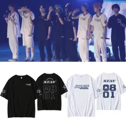 Vadios crianças mesmo t camisa skz 3rd fm piloto para 5 estrelas concerto 100% algodão camiseta feminino masculino kpop fãs verão manga curta camisetas