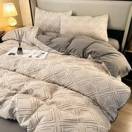 Sängkläder set bonenjoy drottning set king size grå färg lakan set funna nordica cama 135 dubbel linne euro geometriska sängar 231011