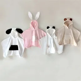 Handdukar Retlar baby badhandduk 0-4y född baby flicka pojke huva badrock barn strand filt pajamas strand spa snabbtorkande barn badrock handduk 231006