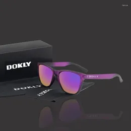 Óculos de sol Dokly Real Polarizado Esporte Homens e Mulheres Polarizados Quadrados Óculos de Sol Esportes Eyewear