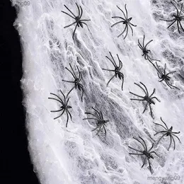 Andra festliga partier levererar super stretchy spindelnät konstgjord spindel web halloween dekoration läskig fest scen inomhus utomhus heminredning tillbehör R231011