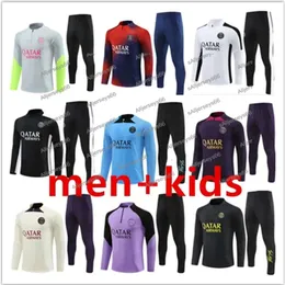 22 23 24 Mbappé Soccer Jersey Tracksuit 2023 2024 Estilo Clássico Paris Treinamento Terno Meia Pull Manga Longa Sergio Ramos Verratti Icardi_Soccer Jacket