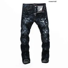 Rippad man moto plein mager jeans philipps jeans rock pp mens casual design björn byxor orolig klassisk denim cyklist mode 157514 sid 8bkl