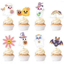 Festliga leveranser Böhmen födelsedagstårta topper halloween pumpa spöke bat fest dekoration toppers baby shower efterrätt