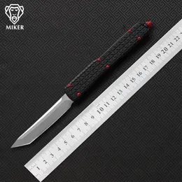 Miker D2 Blade Aluminium Camping Survival Outdoor EDC Hunt Tactical Tool Dinner Kitchen Knife