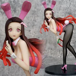 Maskot kostümleri 25cm anime şeytan slayer kamado nezuko 1/4 tavşan ver seksi kız pvc aksiyon figürü hentai koleksiyon model oyuncaklar Noel hediyesi