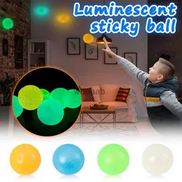Decompression Toy Sticky Balls 4.5cm Luminous Balls High Bounce Glowing Anitstress Ball Glowing Globble Ceiling Wall Sticky Home Bouncy Stressball YQ231011