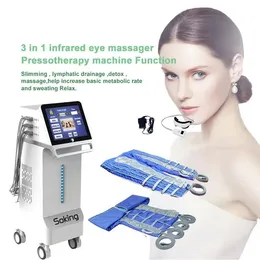 3 I 1 Airbags Pressoterapi lymfatisk dräneringsmaskin dränering detox viktminskning lymfatisk dränering presoterapia maskin med ögon massager