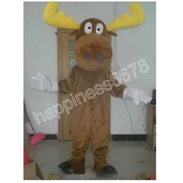 2024 Hot Sale Brown Moose Mascot Costumes Cartoon Character Outfit Suit Carnival Adults Size Halloween Christmas Party Carnival Dress Suits