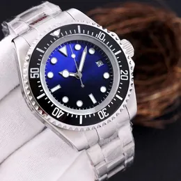 Master Deep Ceramic Bezel Cystal Sliding Button Automatiska mekaniska klockor Silverband 44mm vattentätt rostfritt stål Montre de Luxe Luxury Wrist Watch