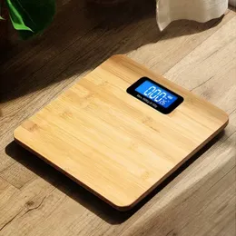 家庭スケール木材フォールプルーフ体重スケール正確なスマート脂肪電子計量LEDデジタルバスルームY231010