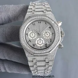 Zegarek na rękę Audpi Mechanical Sports Watch Full Diamond Watch Mens Watch Chronograph Quartz Ruch Watches 40 mm Business Waterprof Watches HBN2