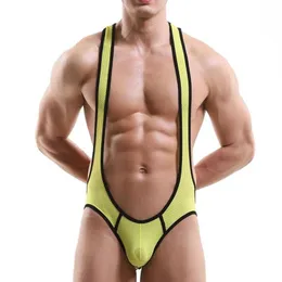 Sexy Mesh Undershirts Jock Strap Men Underwear Backless Bodysuits Leotard Wrestling Singlet Jumpsuit Sleepwear Swimwear Bikini239B