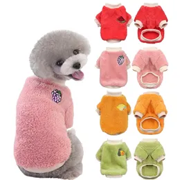 Abbigliamento per cani Abbigliamento con motivo frutta per cani di taglia piccola e media Gilet di peluche caldo Yorkies Chihuahua Shih Tzu Pug Puppy Cat Coat Ropa Para Perro 231011