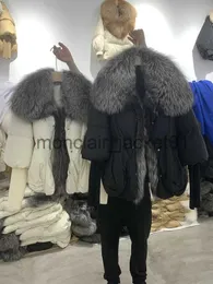 Damen Daunenparkas 2023 Winter Damenmode Puffermantel Großer echter Fuchspelzkragen Dicker Luxusparkas Oberbekleidung Damen 90% weiße Entendaunenjacke J231011