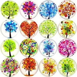 Magnesy lodówki 16PCS Piękne szklane naklejki lodówki do biurowych tablic Tree of Life Dekoracyjne Po Streszczenie 231010