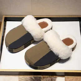 Fuzzy Slippers Designer Shoes Flip Flops Fashion Anti-Slip Female Fur Slides Women Furry Fluffy Faux Luxury Brand Warm Indoor Closed Toe Sandal Slipper