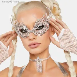 Other Fashion Accessories Stonefans Nightclub Mask Sexy for Fave Chain Jewelry Custumes Glitters Rhinestones Bling Festival Halloween Q231011
