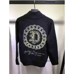 sweater round pp118 fashion Plan neck Plein leather men's European long-sleeved trend Philipps metal pullover letters embroidered pp CVMP