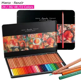 Crayon Marco Renoir Professional Color Pencil Iron Box Colored Pencil 색칠 공부 색칠 드로링 Crayon de Couleur Student Art Supplies 231010