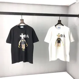 2022ss primavera novo estilo colete costura manga curta camiseta em torno do pescoço tecido de algodão feminino e masculino de alta qualidade T-s322Y