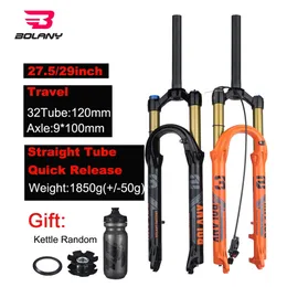 Bike Forks Bolany Upgraded MTB Front Fork 32mm Bicycle Air 27.5 29 Inch Mountain Supension 120mm Travel Magnesium Alloy 231010