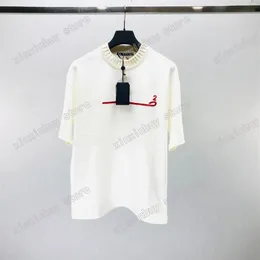 21SSデザイナーティートップメンズレディースTシャツニットウィーブレターパターン刺繍マンパリファッションTシャツ半袖Luxurys T232F