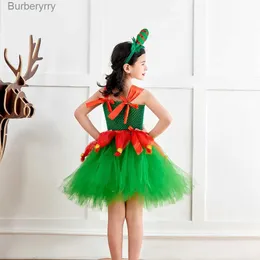 Thema Kostüm Grüner Weihnachtself Cosplay Kommt für Kinder Mädchen Weihnachtsfeier Tutu Kleid Kinder Festival Elf Weihnachtsmann Kommen DisfrazL231010