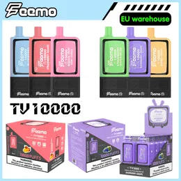Disposable vape pod 10000 puffs 100% orginal EU Warehouse Feemo TV10000 disposable e cigarette with 10 flavours and 650mAh Type-C rechargeable battery