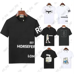 2023 designer Mens t-shirt T shirt luxury london england grid striped horse classic spring summer circle print tshirts simple Casu313s