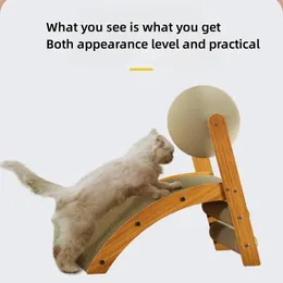 Kedi mobilya çizikler r şekilli kedi çizicisi kedi çizik ped geri dönüştürülebilir çizik oluklu tahta topu istikrarlı aşınma dirençli evcil hayvan mobilyaları 231011