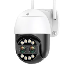 8MP 4K IP كاميرا مزدوجة العدسة 2.8 مم + 12 مم أمان CCTV CAMERA COLOR NIGH