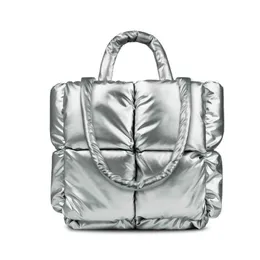 New Down Bag High-end Padded Space Cotton Suit Women's Bag Soft Checkered Single Shoulder Crossbody Handbag 231015