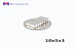 Buzdolabı mıknatısları 100pcs n35 1053mm kalıcı mıknatıs 1053 Süper güçlü dimyum bloğu 10x5x3 ndfeb 10x5x3mm nikel kaplamalı 3342315