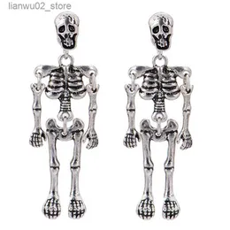 Inne akcesoria modowe 2023 NOWOŚĆ kreatywnego punk -punkowego robota Kolczyki Dangle For Women Vintage Metal Heart Drope Earring Halloween Jewelry Stud q231011