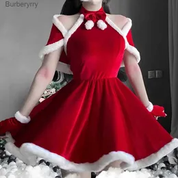 Kostium motywu Święta Bożego Narodzenia Kobiety Cosplay Santa Claus Suit Suit Seksowna Lady Winter Sukienka Bunny Girls Dress Up Strój 2023L231010