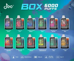 Original JEC box 6000 Puffs Disposable E-cigarettes disposable 10ml e-liquid is larger than most disposable e-liquids and is powered by a 500mAh rechargable battery