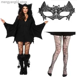 Tema kostym kvinnor vampyr bat vuxen jumpsuit halloween fancy klänning outfit maskerad fest djur cosplay come t231011