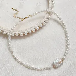 Girocolli Elegante collana di perle d'acqua dolce naturali reali per le donne Barocco irregolare fascino quadrato colletto girocollo corto regali di nozze 231010