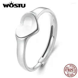 Anillos de racimo WOSTU Sólido 925 Plata esterlina Cazadores de sombras Amor Palabra Anillo Luz en la joyería de boda oscura Regalo de aniversario CTR434