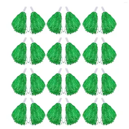 Gift Wrap 24Pcs Cheerleading Pom Poms Metallic Foil Cheer With Plastic Handle For Adults Kids Cheerleaders Party Green