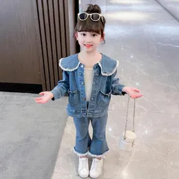 Kleidung Sets Mädchen Denim Kleidung Jacke Hosen Für Casual Stil Kostüm Mädchen Frühling Herbst Kinder