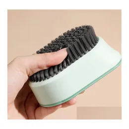 Cleaning Brushes Portable Household Cleaning Brushes Plastic Mtifunctional Soft-Haired Laundry Scrubbing Color Contrast Clothes Shoe C Dhare