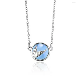 Pendant Necklaces Mermaid Bubble Design Crystal Necklace Tail With Blue Tears For Women Jewelry