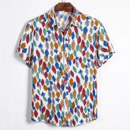 Mäns avslappnade skjortor mjartoria 2021 sommar män mode hawaiian tryckt kortärmad strand semester streetwear camisa masculina289s