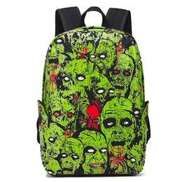 Luxur Designer Bag Halloween Canvas ryggsäck utomhus datorväska tryckt skalle mönster ryggsäck