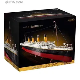 Bloklar 9090pcs 10294 Film Titanik Büyük Kruvaziyer Gemi Buharlı Gemisi Model Tuğlalar Yapı Blokları Çocuklar İçin Diy Oyuncaklar Erkek Arkadaş Hediyesi T231011