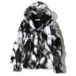 Skórzana skóra męska sztuczna skóra 2023 Winter Warm Plus Faux Fur Fur Fur Futro swobodna męska kurtka z kapturem grube butik Modna męska płaszcza rozmiar S-5xl J231011